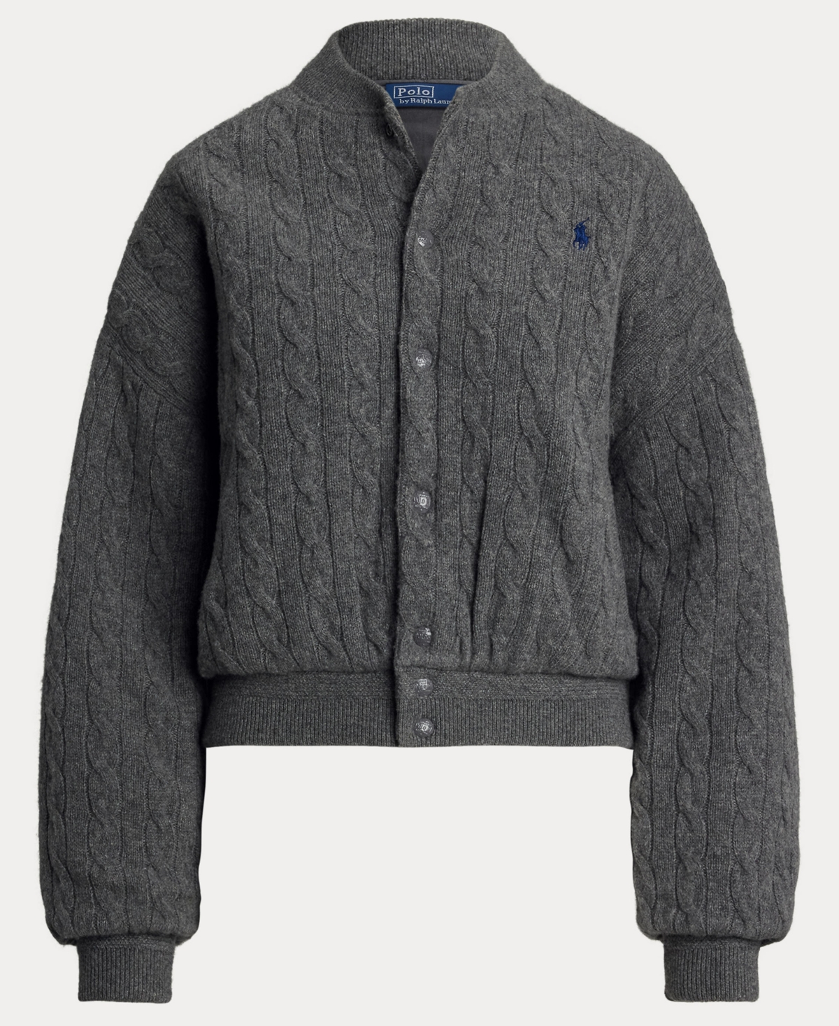 Polo Ralph Lauren Women's Cable Bomber Jacket In Gray