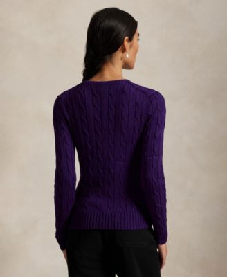 Women's Cable-Knit Cotton Crewneck Sweater