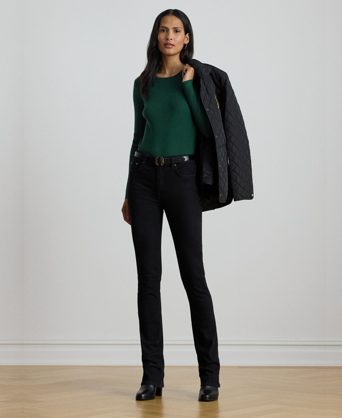 Ralph Lauren Stretch Cotton Long-sleeve Tee In Green