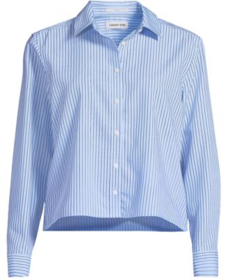 Women's Plus Size No Iron Boxy Cropped Shirt