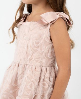 Toddler and Little Girls' Glitter Soutache Social Dress