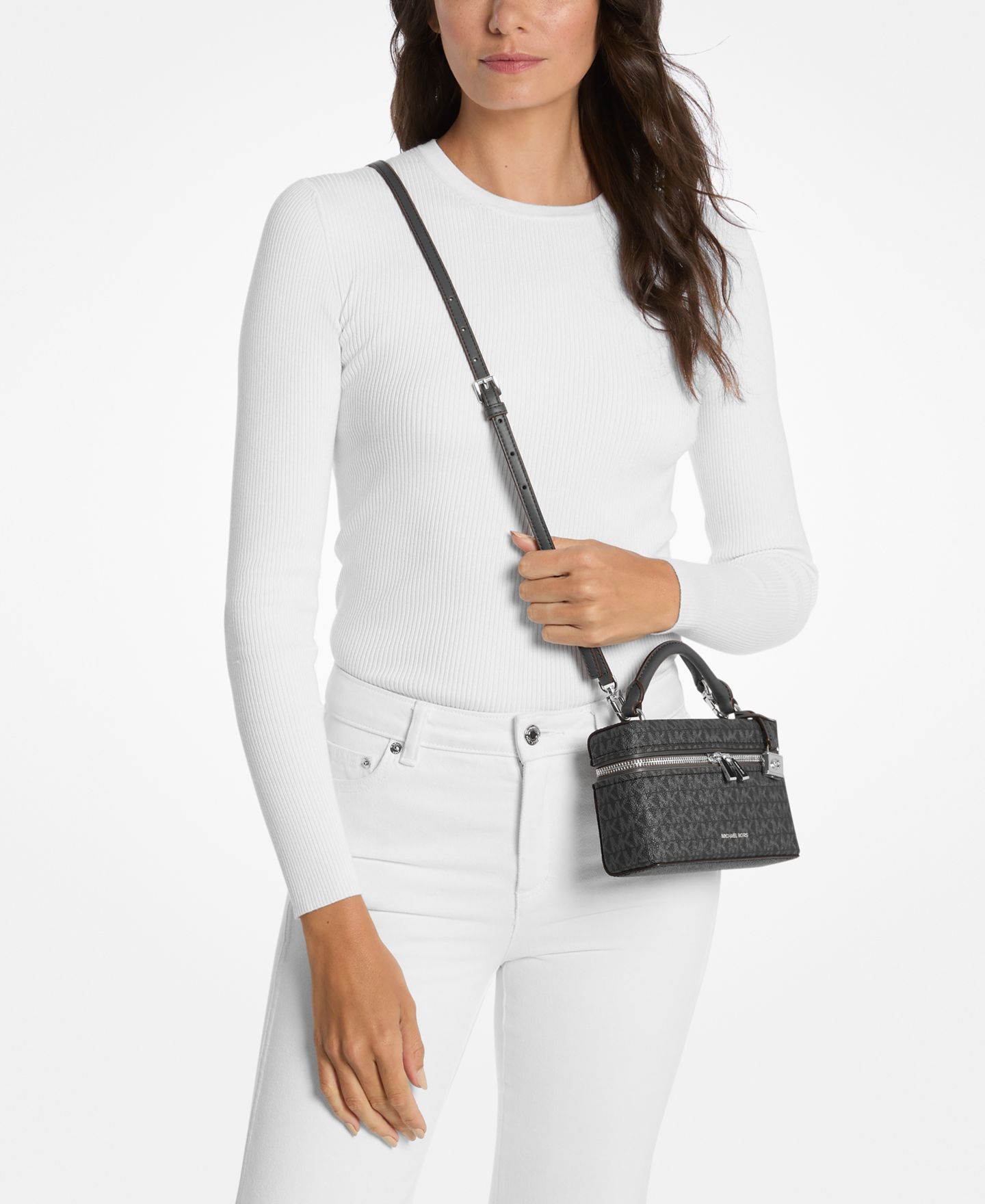 Женская сумка Michael Kors Jana Extra Small Top Handle Crossbody, цвет: Чёрный — фото 2