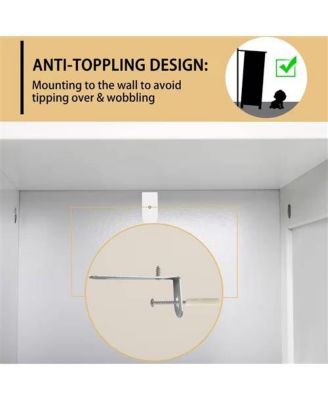 Modern Farmhouse Bathroom Floor Cabinet with 2 Drawers and Shelf in Wood Finish