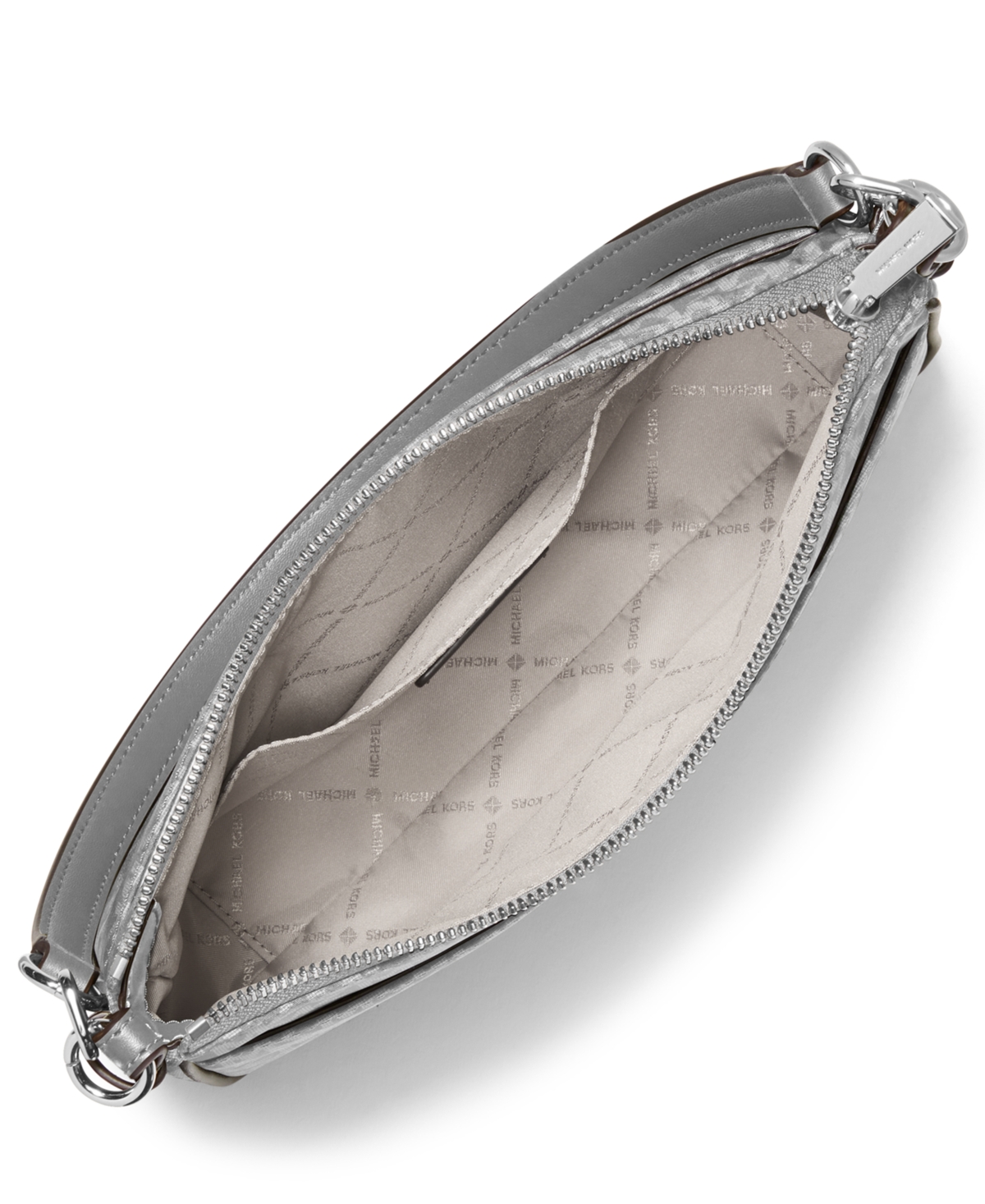 Michael Kors Jet Set Small Nylon Top Zip Pochette Crossbody Bag In Gray