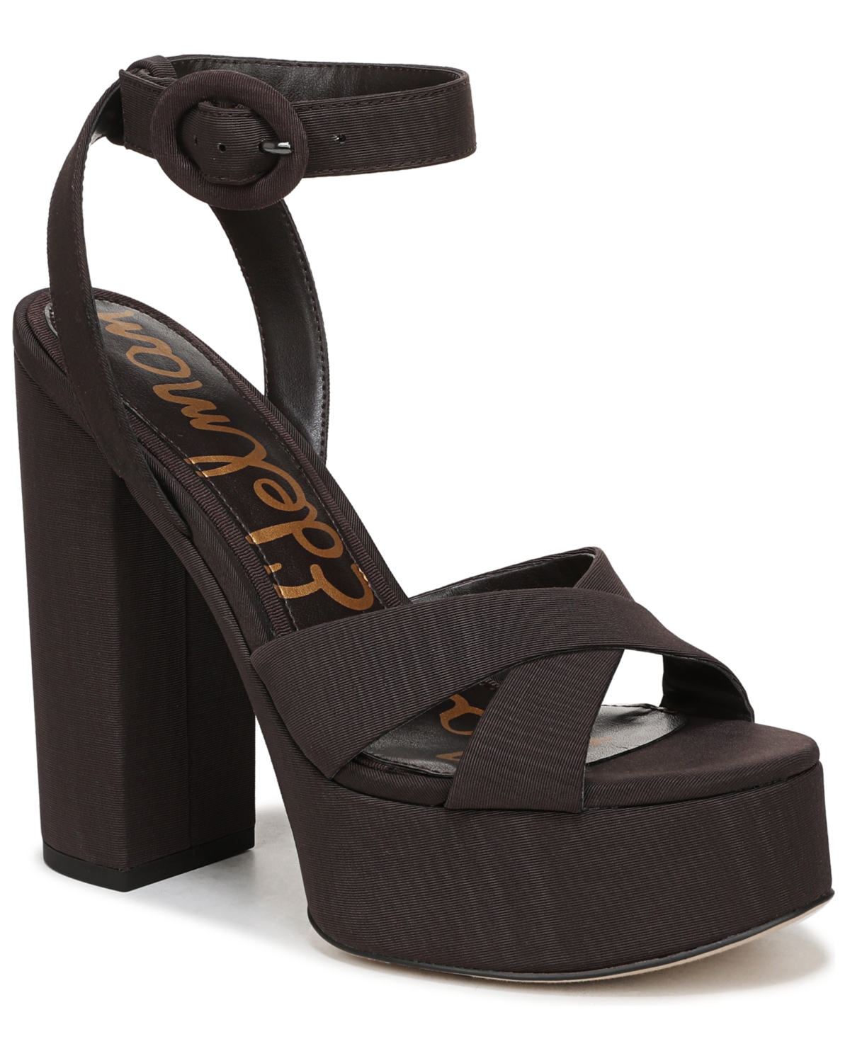 Sam Edelman Savannah Ankle Strap Platform Sandal In Brown