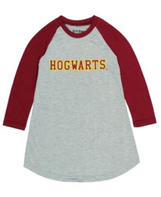 Girls' Hogwarts House Crest Varsity Raglan Kids Long-Sleeve Nightgown