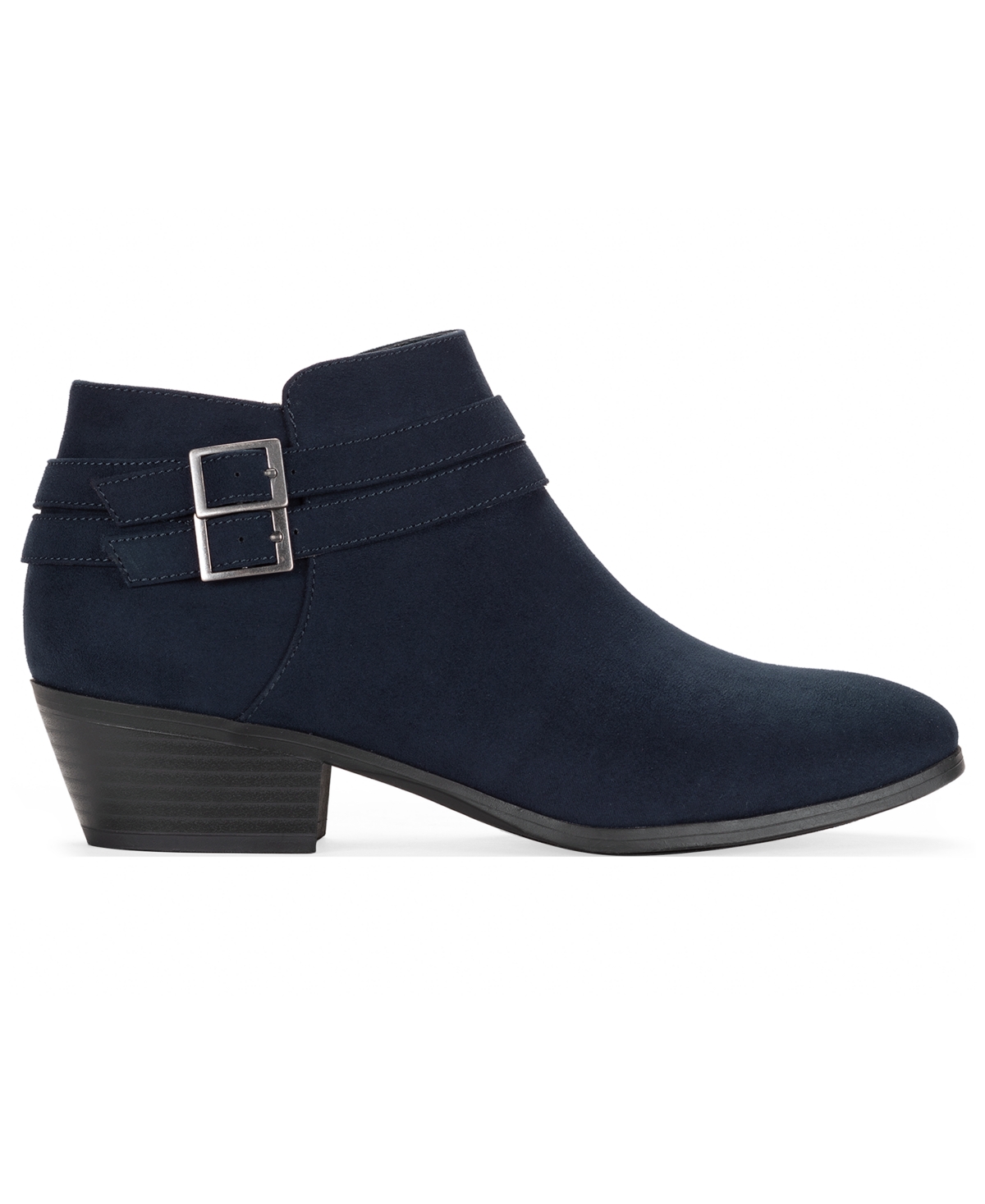 Style & Co Women's Willaa Belt Block Heel Booties, Macy's Exclusive In Blue