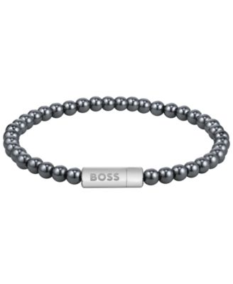 Sphere Beads Stainless Steel Black Onyx Bracelet