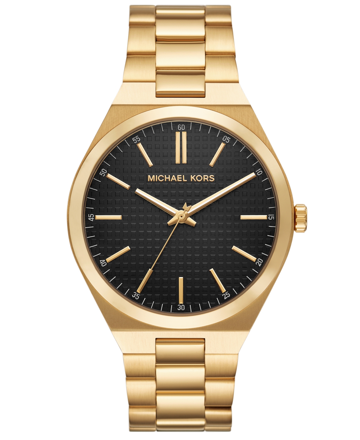 Michael Kors Men'sâ Lennox Three-hand Gold-tone Stainless Steel Watch, 43mm In Gold