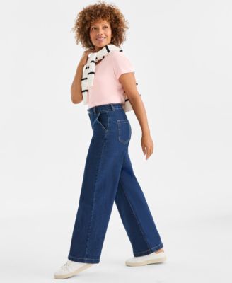 Women's High-Rise Wide-Leg Jeans, Created for Macy's