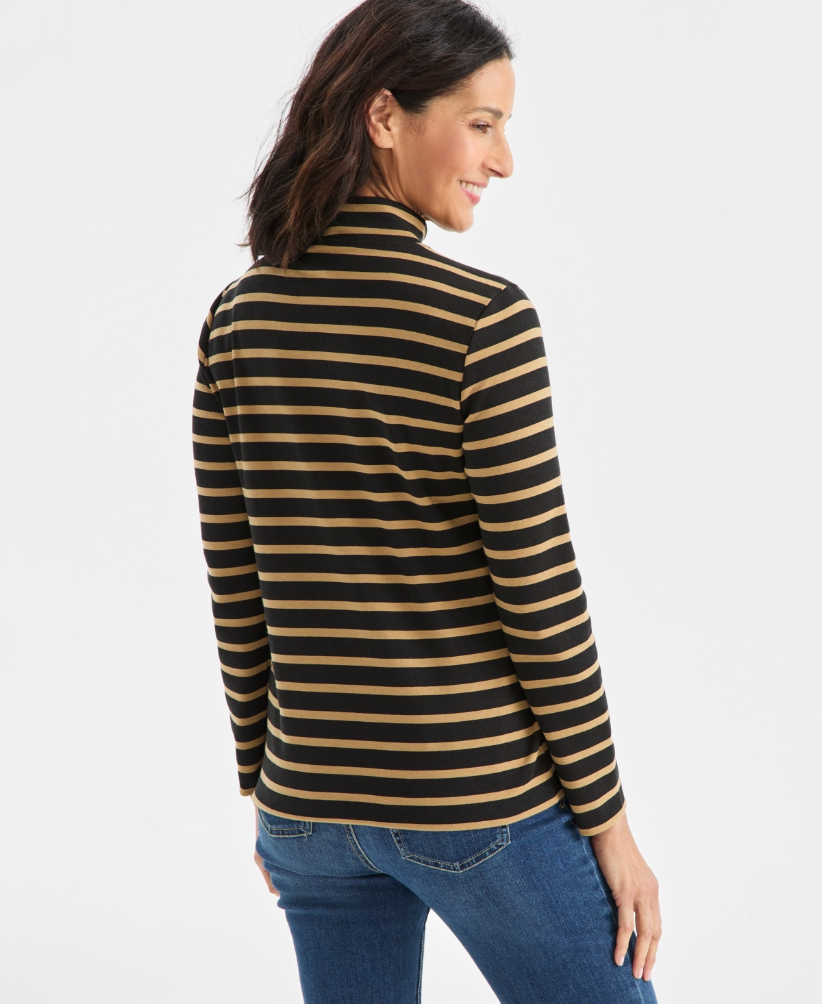 Style & Co Women's Printed Mock-Neck Knit Top, Macy's Exclusive
