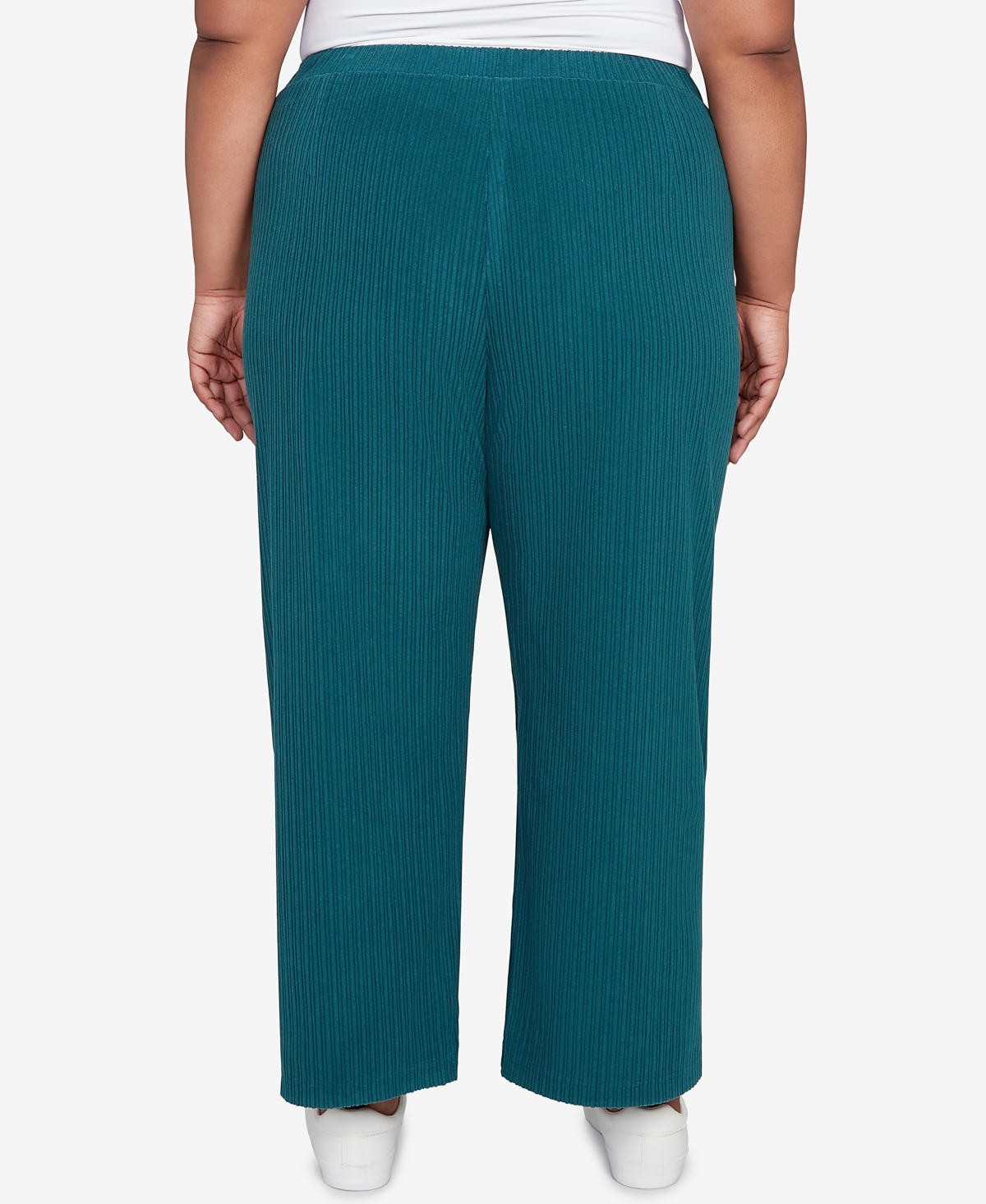 Alfred Dunner Plus Size Lake Champlain Ribbed Knit Ankle Pants In Green