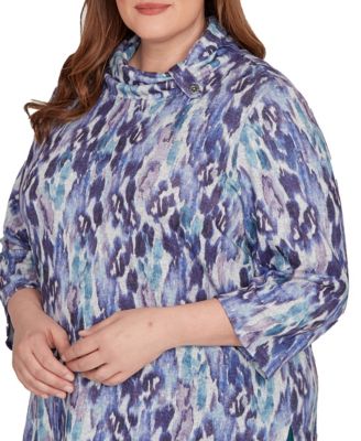 Plus Size Lake Champlain Animal M&eacute;lange Three Quarter Sleeve Top