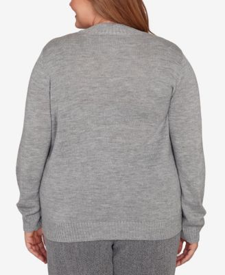 Plus Size Jet Setter Floral Soutache Embroidered Sweater