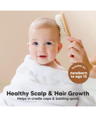 Baby Hair Brush, Oval Cradle Cap Brush, Soft Baby Brush for Infant, Newborn Hairbrush for Girls, Boys, Baby Scalp Brush