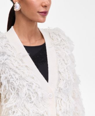 Women's Fuzzy Oversized V-Neck Cardigan Sweater, Macy's Exclusive