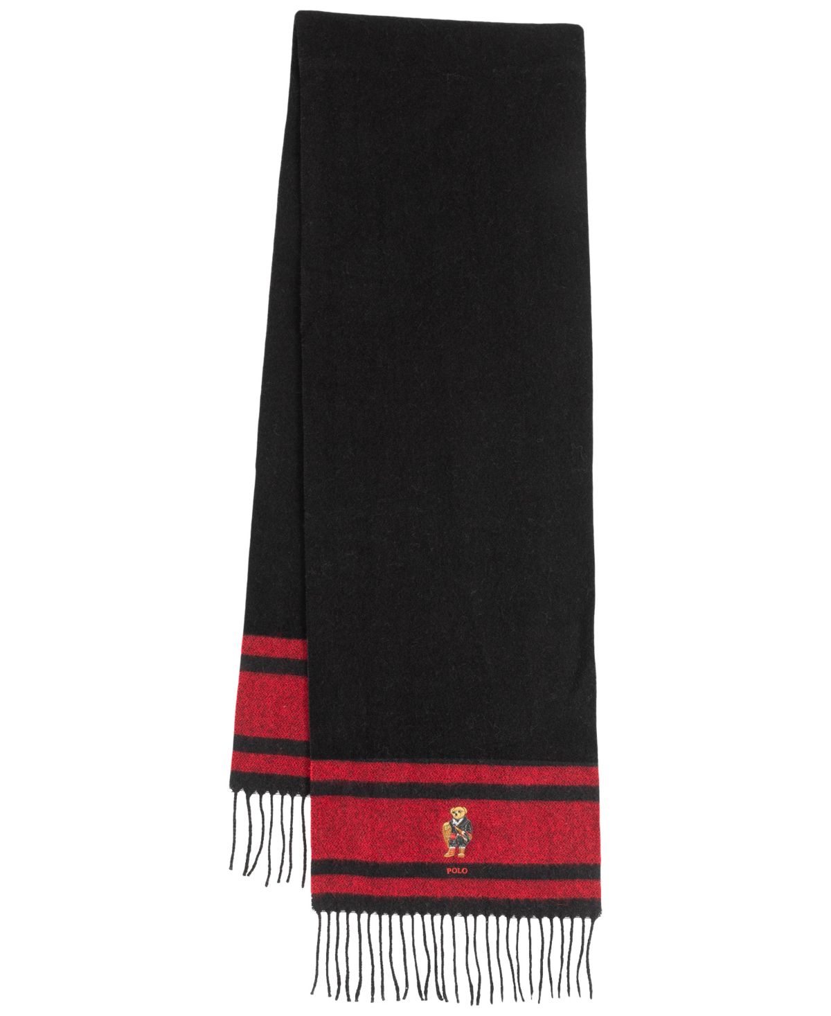 Мужской тканый праздничный шарф с медведем