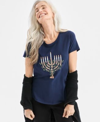 Style & Co - Women's Menorah Graphic T-Shirt