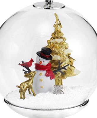 Snowman and Forest Friends Snow Globe Ornament