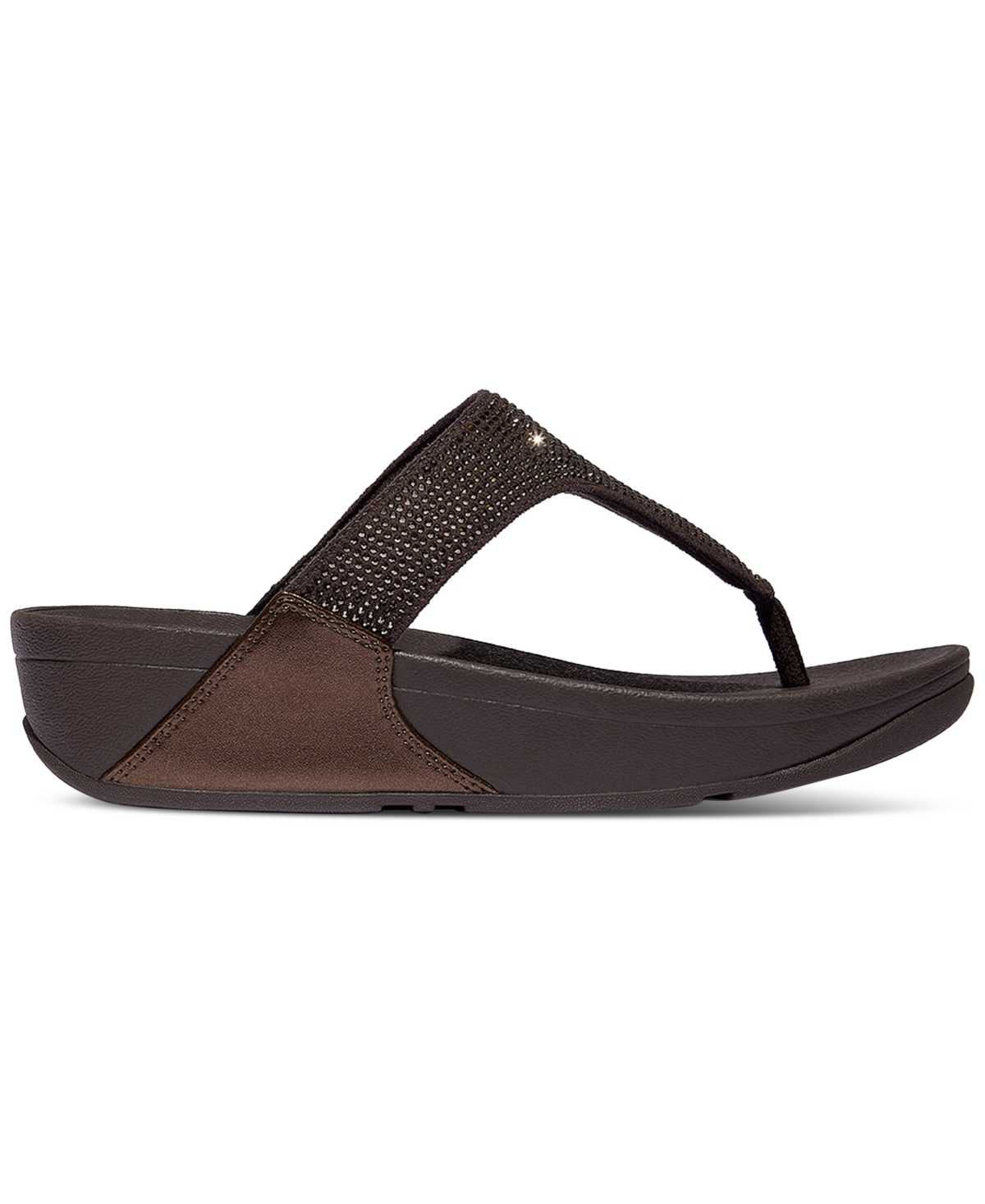 Fitflop Lulu Crystal Embellished Toe-post Sandals In Brown