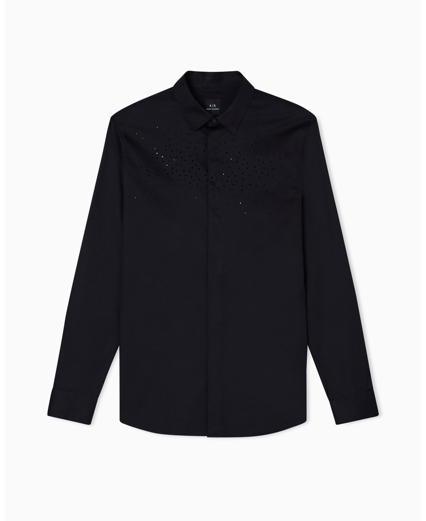 Мужская рубашка A|X Armani Exchange Night Lab Embellished Woven, цвет: Чёрный — фото 3