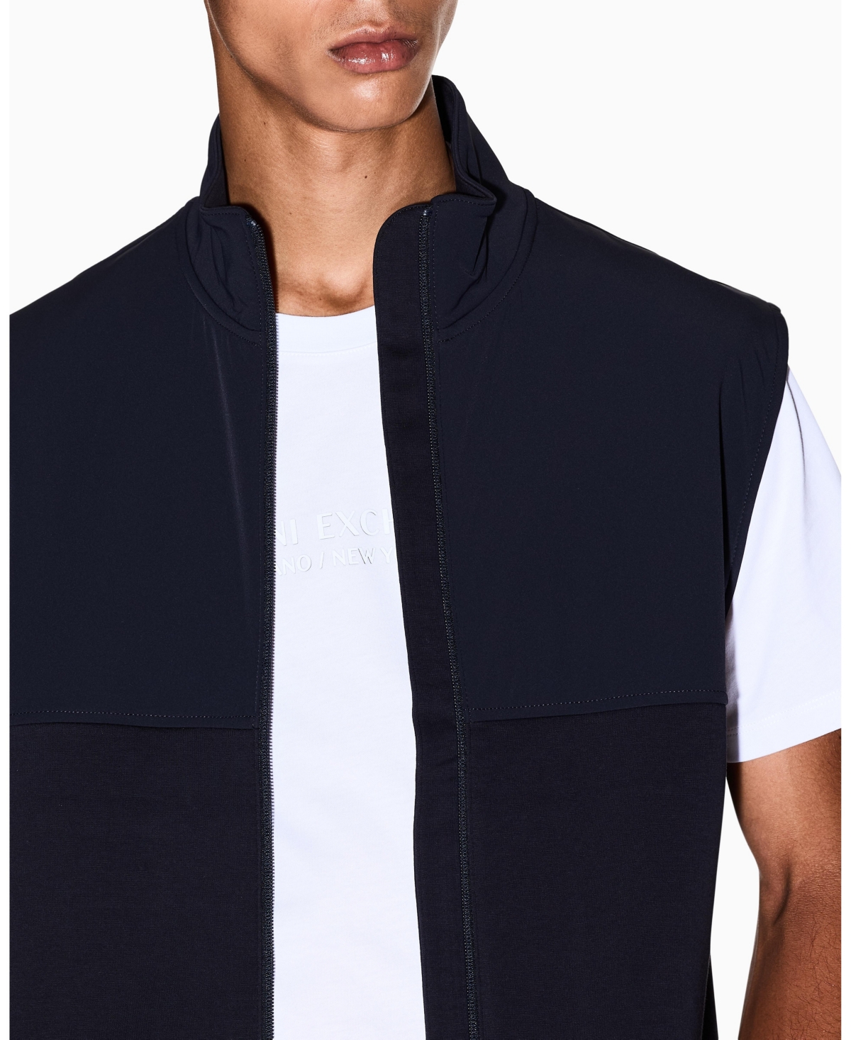 A|X Armani Exchange Men's Mixed Media Commuting Vest