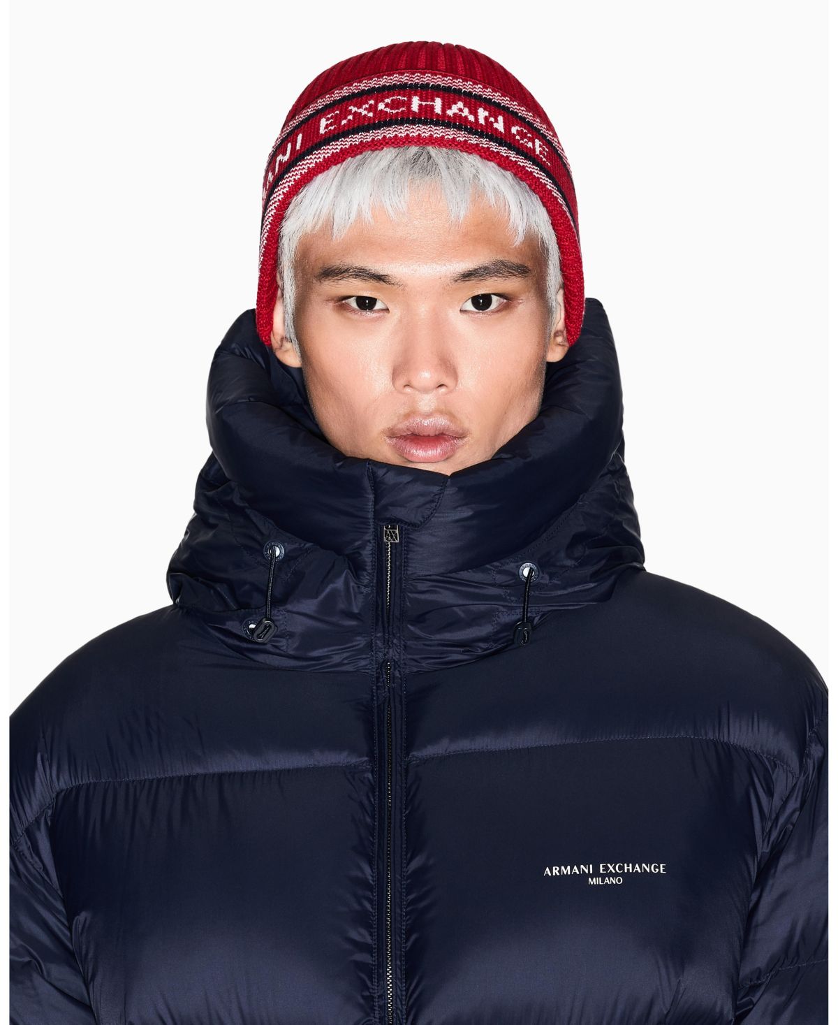 Мужская шапочка-бини с логотипом на ленте