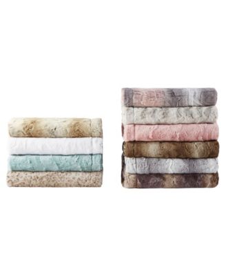Madison Park Zuri Faux Fur Blanket In Multi