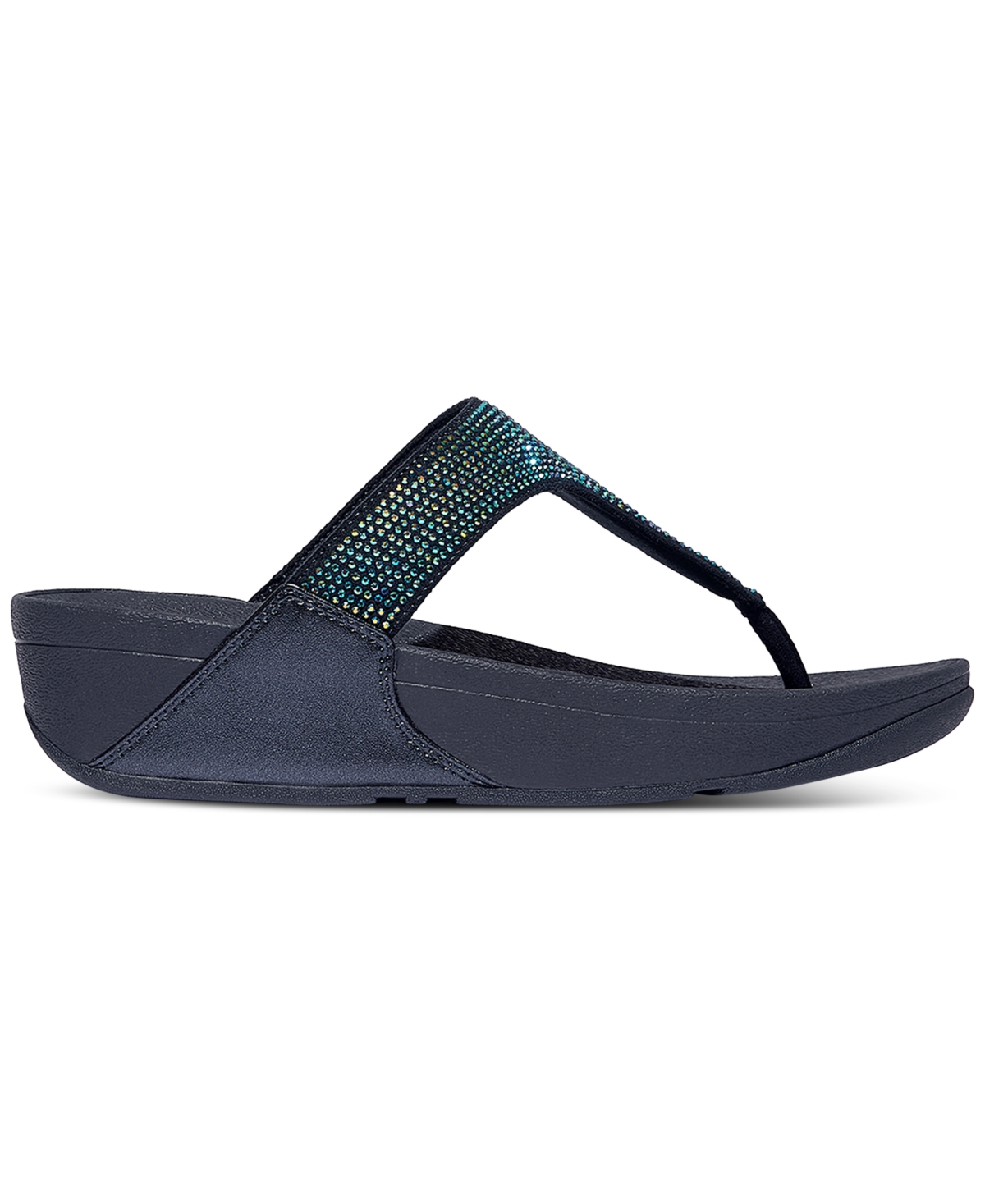 Fitflop Lulu Crystal Embellished Toe-post Sandals In Blue
