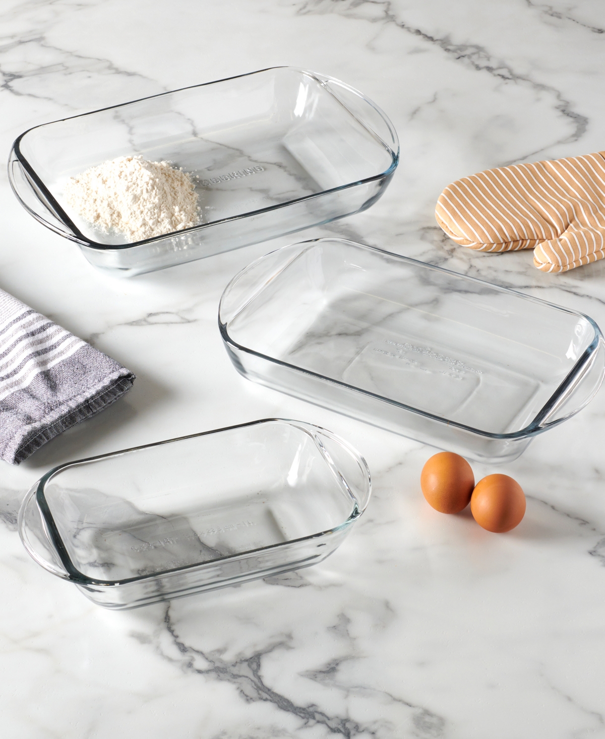 Anchor Hocking 3-piece Bakeware Bundle Set In Transparent