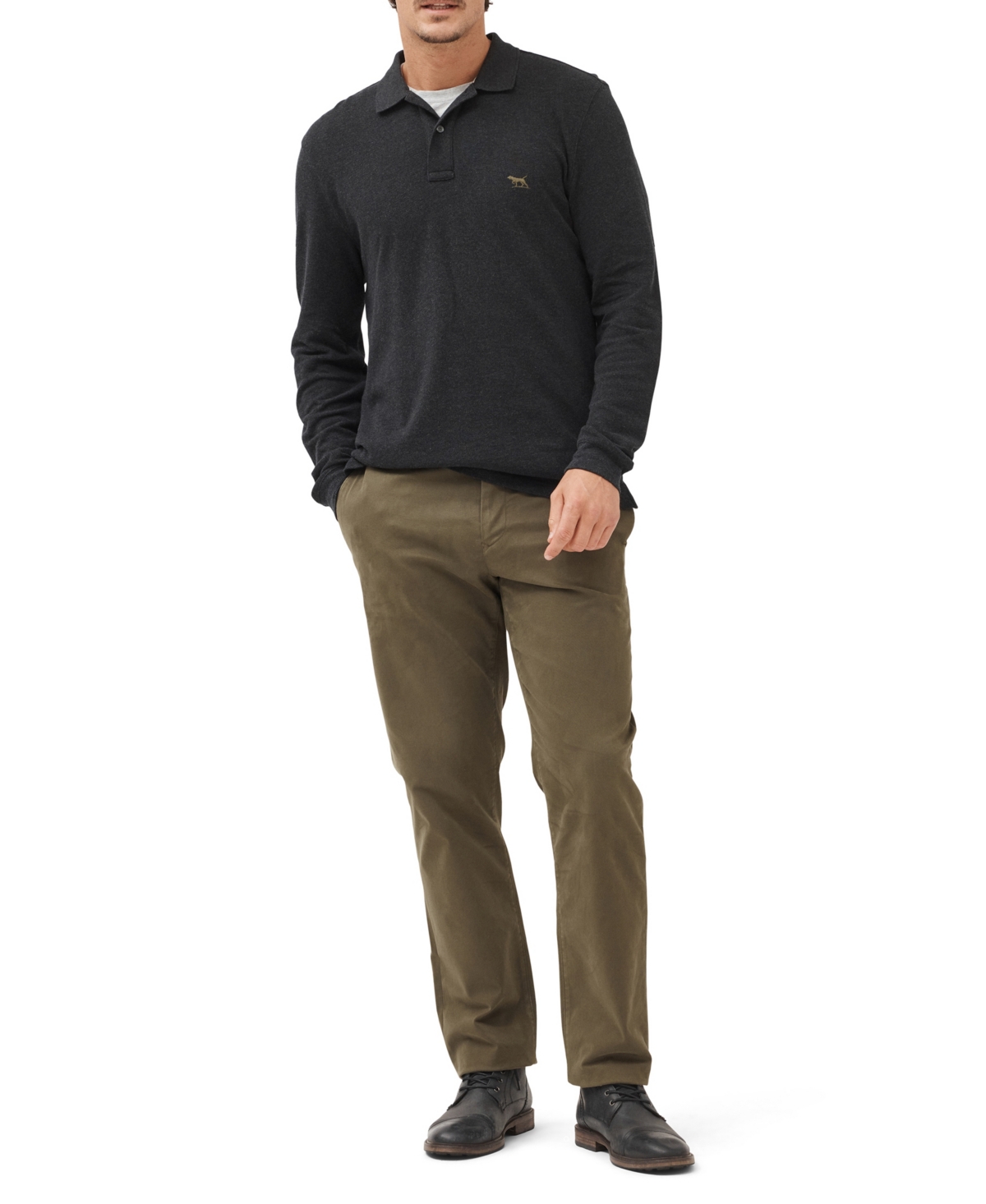 Rodd & Gunn Ls Gunn Polo In Gray