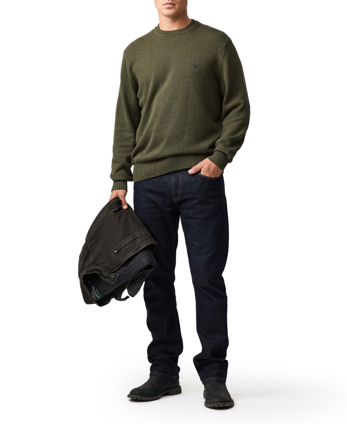 Rodd & Gunn Crewneck Cotton Sweater In Green