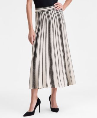 I.N.C. International Concepts - Women's Metallic Contrast Pleated Sweater Skirt