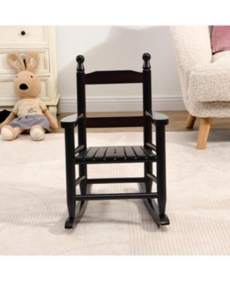 Espresso Wood Children's Rocking Chair Kids Rocking Chair for Indoor or Outdoor