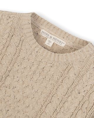 Boys Organic Long Sleeve Fisherman Cable Pullover Sweater