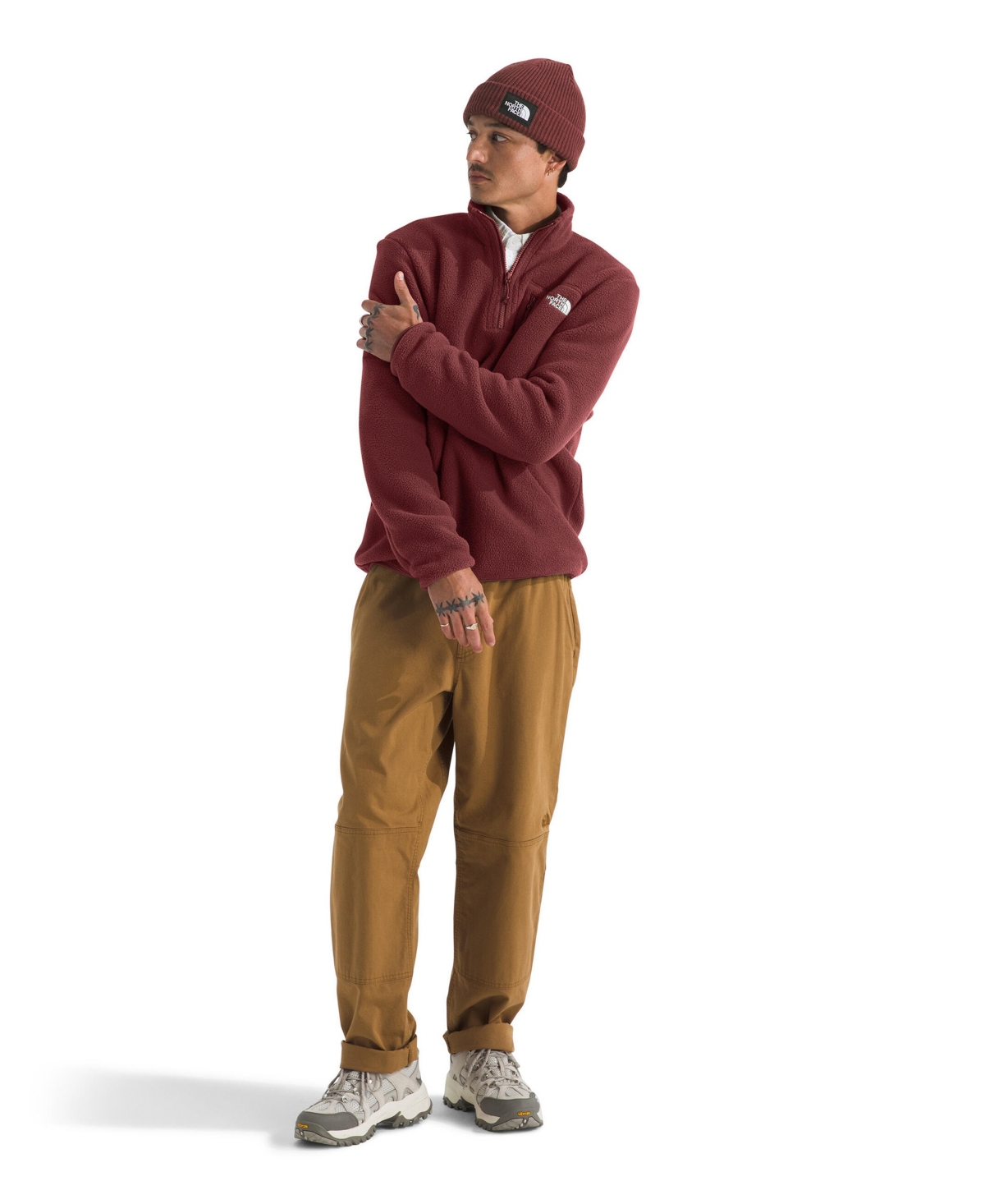 The North Face Men's Yumiori Quarter Zip Jacket In Red
