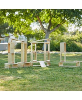 Hollow Block Set, Natural, 18-Piece