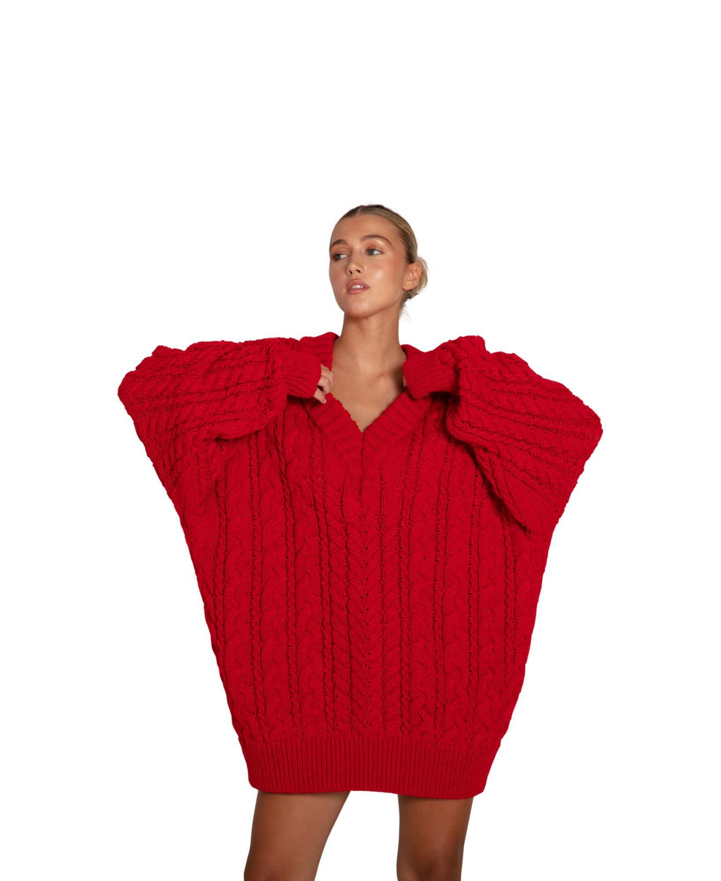 Belle & Bloom Women's Still The One Chunky Oversize Knit, цвет: Красный — фото 5