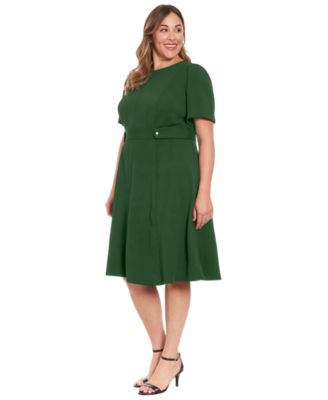 Petite Fit & Flare Scuba Crepe Midi Dress