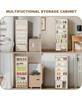 6 Tiers Foldable Shoe Rack Organizer, 12 Shoes Dustproof Collapsible Shoe Organizer- Suitable for Clothes Blankets Shoes Books, Folding Shoe Rack for Hallway, Living Room, Bedroom