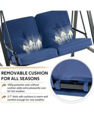 2-Seat Porch Swings with Adjustable Canopy