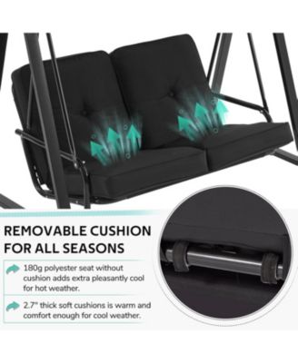 2-Seat Porch Swings with Adjustable Canopy