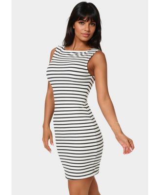 Women's Stripe Rib Bodycon Dress
