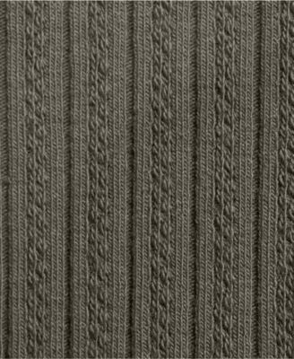 Women's Elbow Sleeve Pointelle Rib Mock Neck