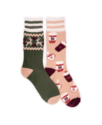 Women's Novelty Cozy Lounge Socks 2 Pack