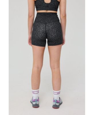 Women's Infinite High Waisted Shorts - Black Leopard