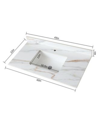 CASAINC Marble 43" Undermount Sink Bathroom Vanity Top