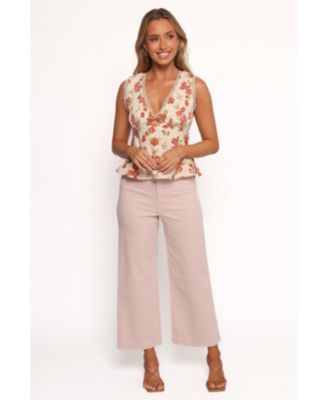 Women's Gemma Cropped Wide Leg Jeans - Sepia Rose