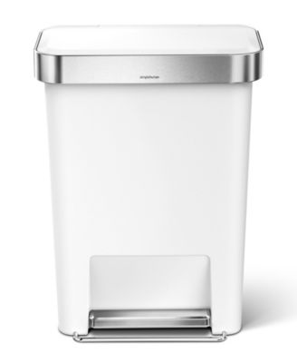 45 Liter Rectangular Liner Rim Plastic Kitchen Trash Can with Liner Pocket