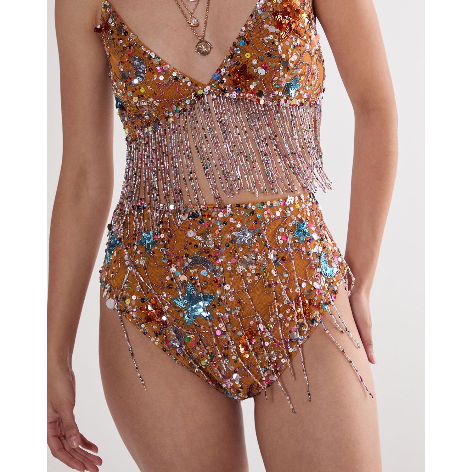 Women's Star Embellished Tassel Booty Shorts